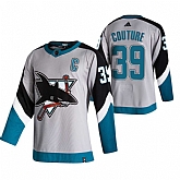 San Jose Sharks 39 Logan Couture Grey Adidas 2020-21 Reverse Retro Alternate Jersey Dzhi,baseball caps,new era cap wholesale,wholesale hats